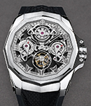Admiral 45mm Tourbillon Openworked Automatic in Titanium on Black Rubber Strap with Black Opnewotked Dial