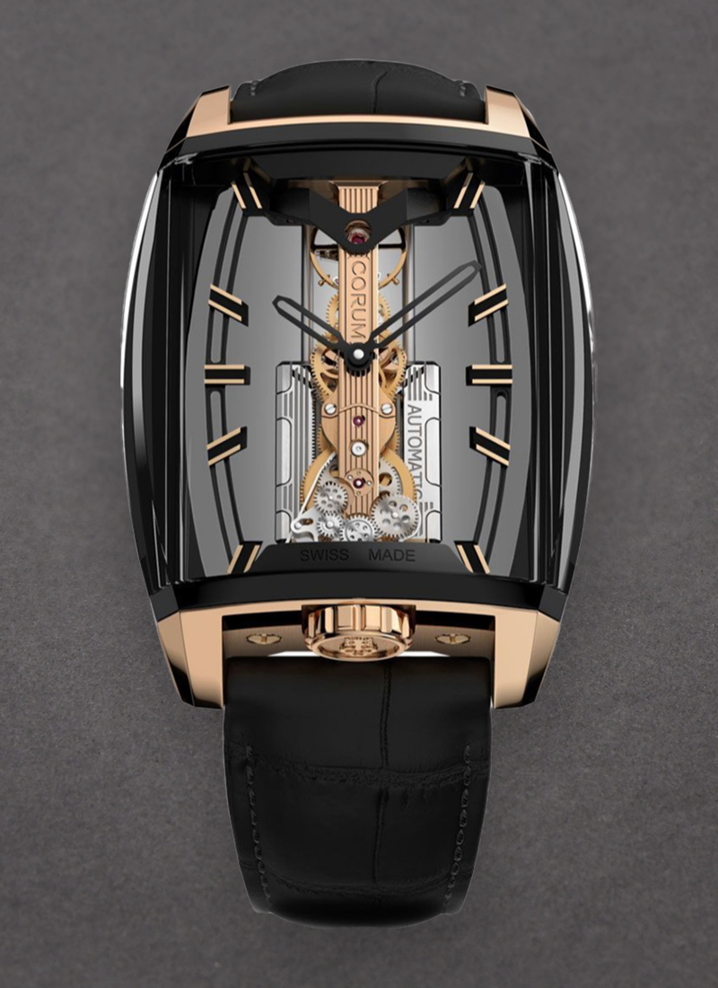 Corum Golden Bridge Avant Grade in Black DLC Titanium & Rose Gold