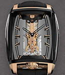 Golden Bridge Avant Grade in Black DLC Titanium & Rose Gold on Black Crocodile Leather Strap with Skeleton Dial