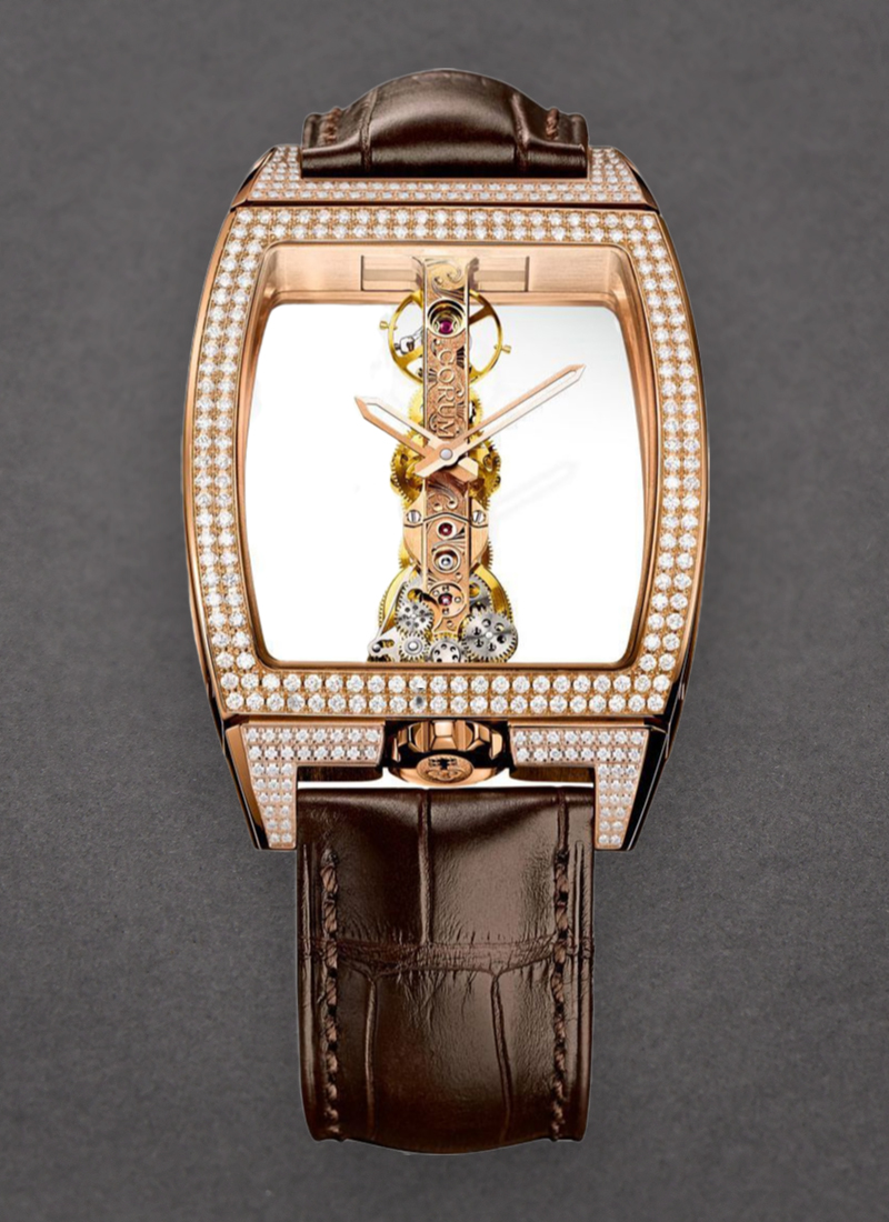 Corum Golden Bridge Classic in Rose Gold with Pave Diamond Case