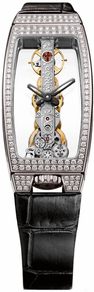 Corum Golden Bridge MIss in White Gold with Pave Diamond Case