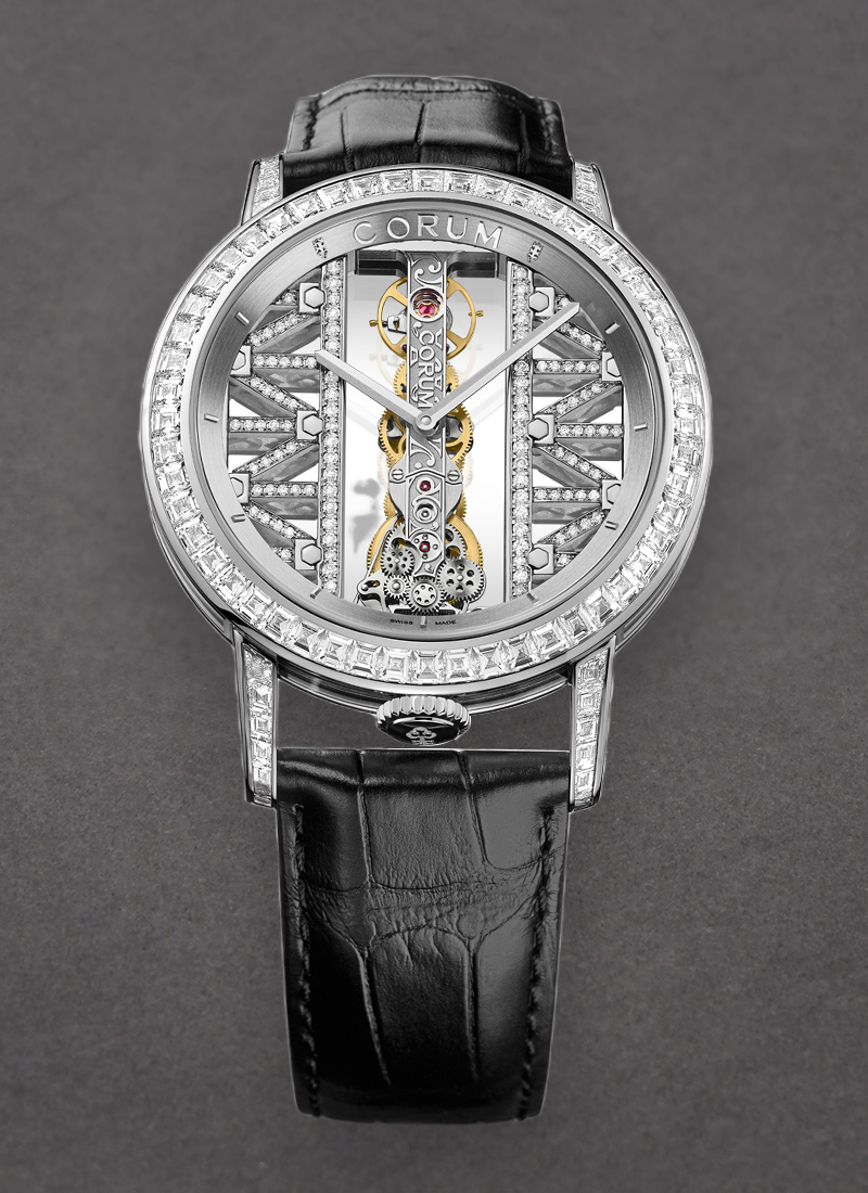 Corum Golden Bridge 43mm in White Gold with Baguette Diamond Bezel & Lugs