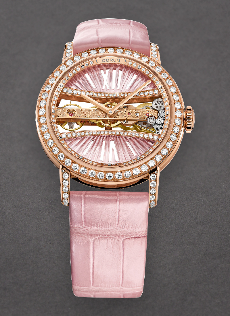 Corum Golden Bridge 39mm in Rose Gold with Diamond Bezel & Lugs