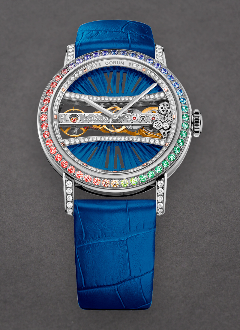 Corum Golden Bridge 39mm in White Gold with Rainbow Diamond Bezel & Lugs