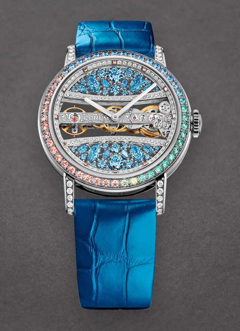 Corum Golden Bridge 39mm in White Gold with Rainbow Diamond Bezel & Lugs