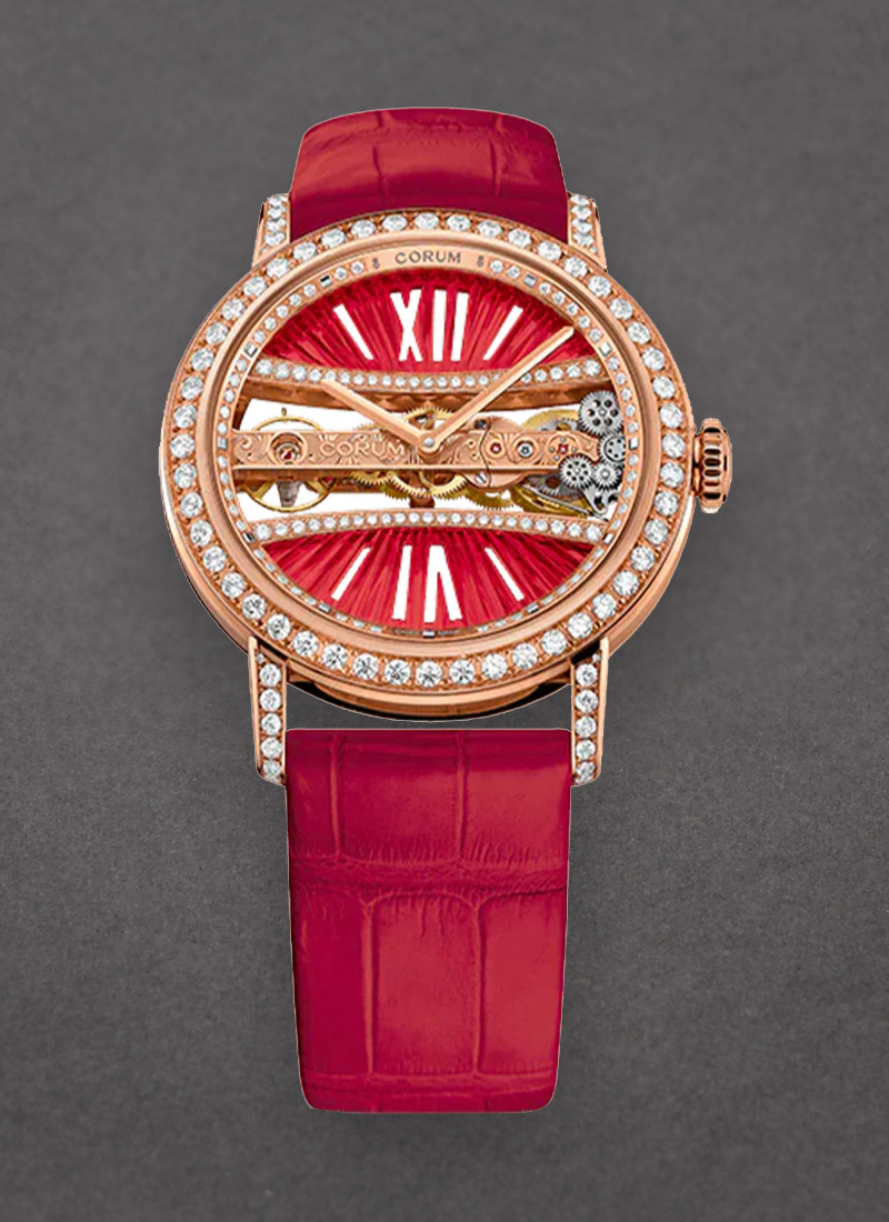 Corum Golden Bridge 39mm in Rose Gold with Diamond Bezel & Lugs