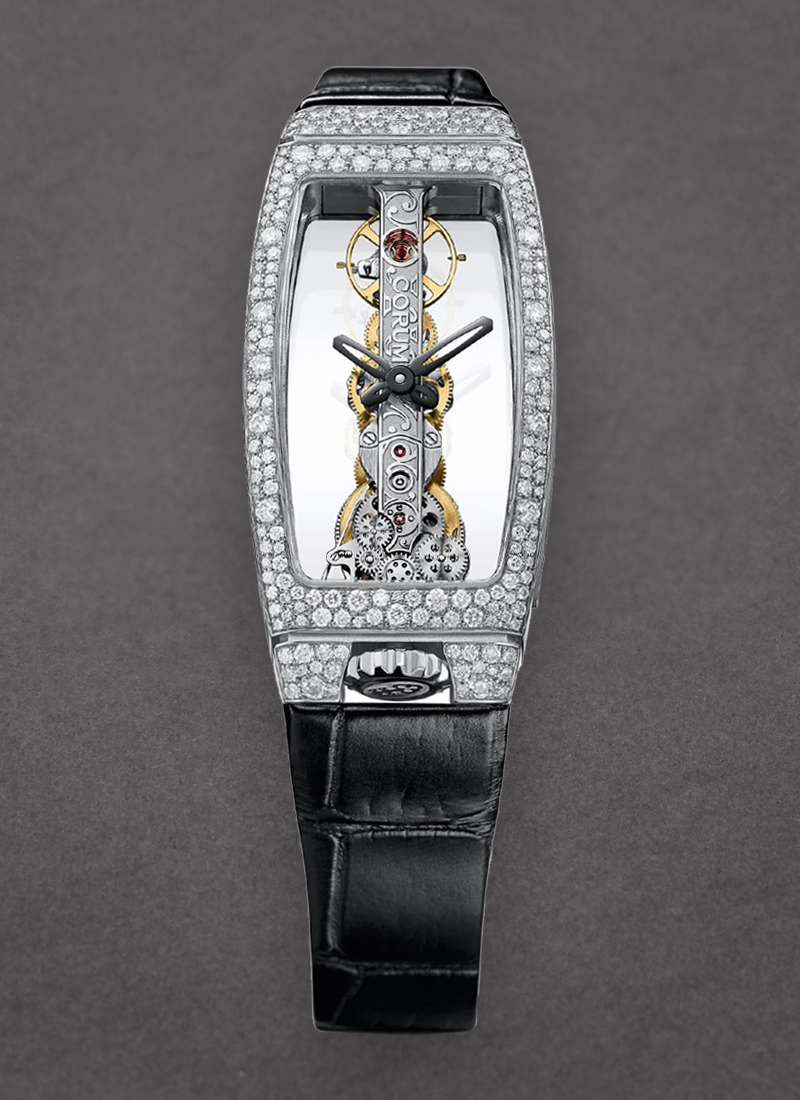 Corum Golden Bridge Ladies in White Gold with Pave Diamond Xase