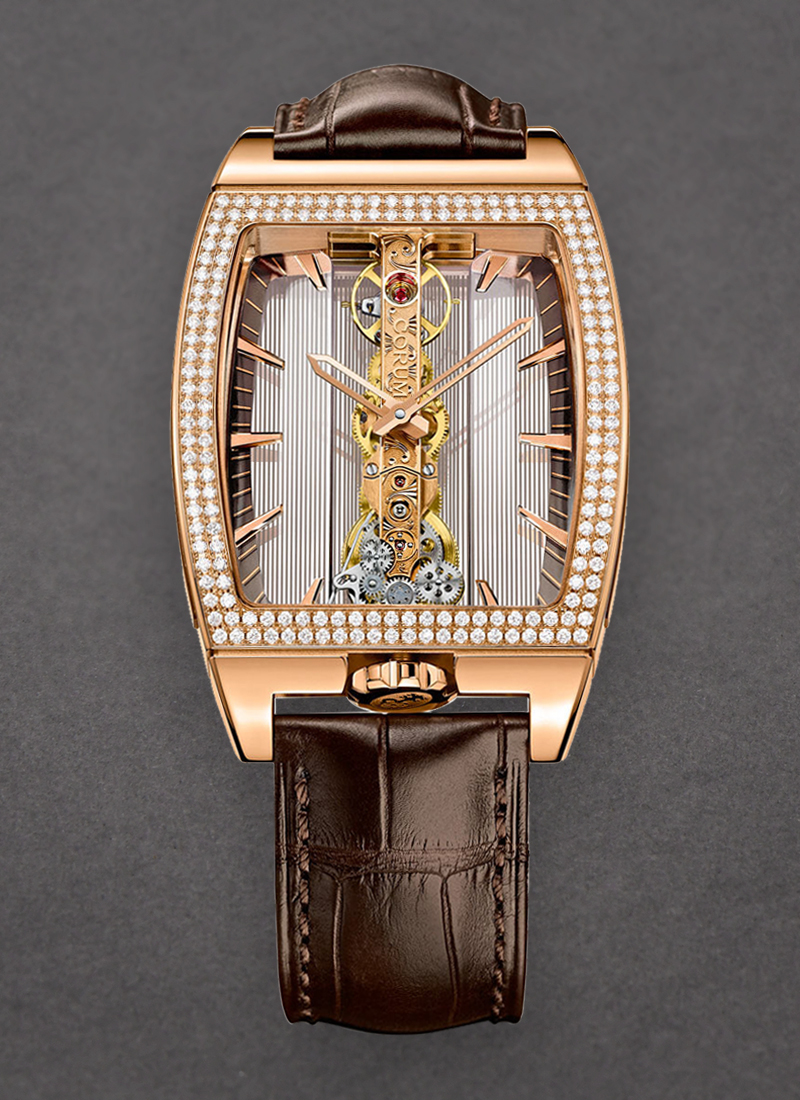 Corum Golden Bridge in Rsoe Gold with Diamond Bezel