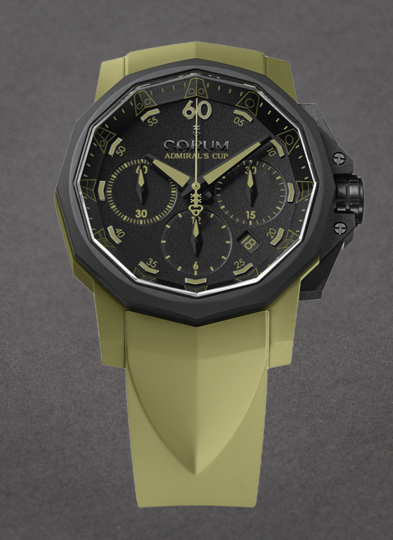 Corum Admiral's Cup Challenger 44 Chronograph in Titanium with Black Vulcanized Rubber Bezel