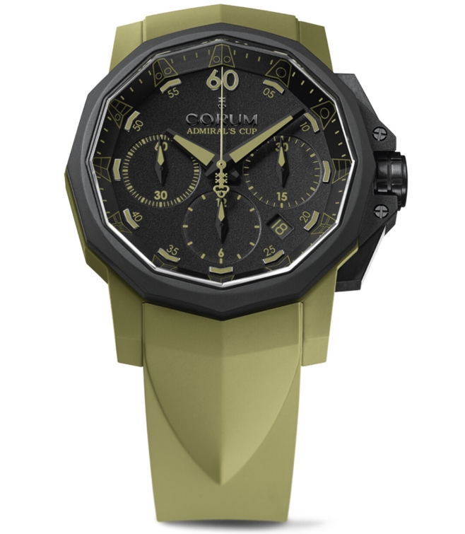 Corum Admiral's Cup Challenger 44 Chronograph in Titanium with Black Vulcanized Rubber Bezel