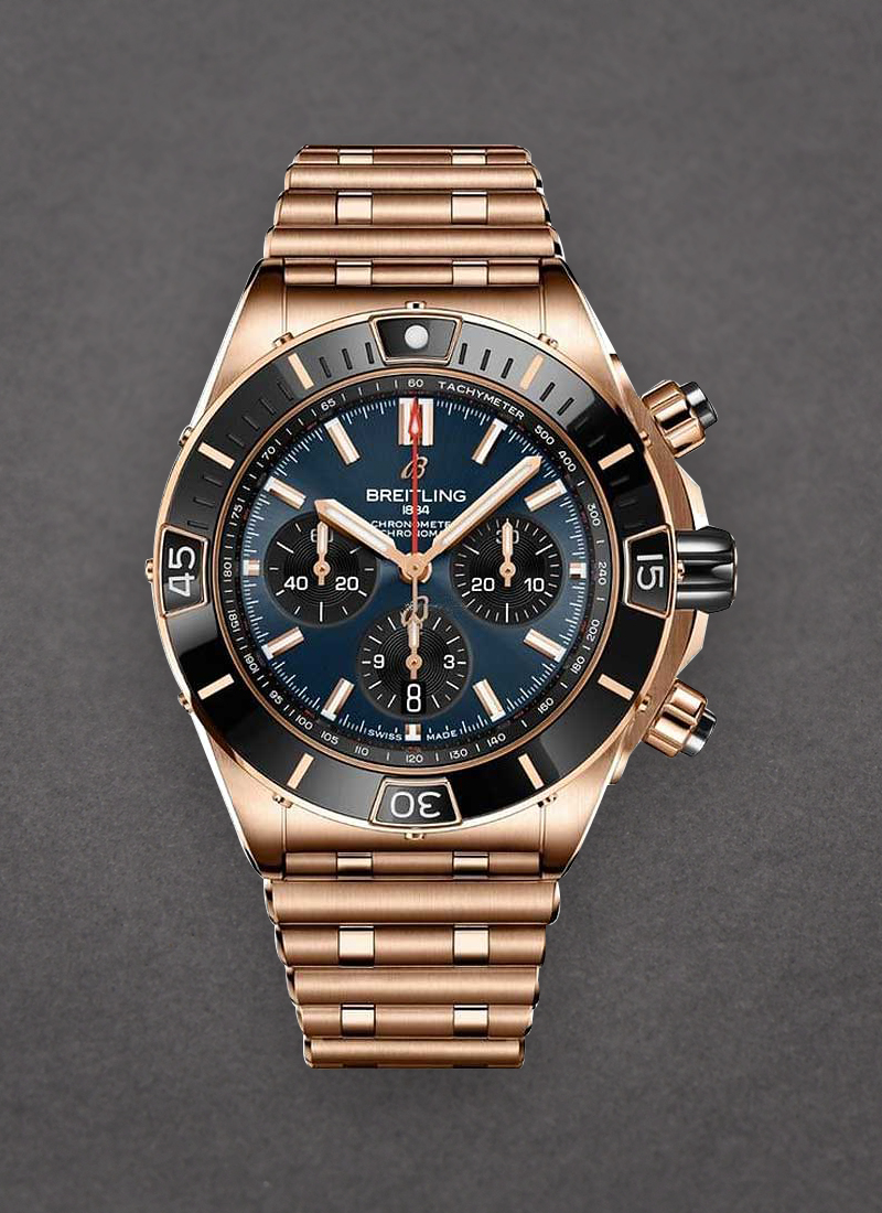 Breitling Super Chronomat B01 44mm in Rose Gold with Brown Bezel