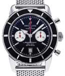 Superocean Heritage 46mm in Steel on Steel Bracelet with Black Dial