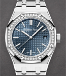 Royal Oak 37mm 50th Anniversary in Steel with Diamond Bezel on Steel Bracelet with Blue Tapisserie Dial