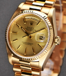 Day-Date President 36mm Yellow Gold  - Single Quick Circa 1980 Ref 18038 - Champagne Stick Dial