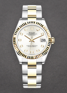 Pre-Owned Rolex 278273 Mid Size Datejust 31mm in Steel with Yellow Gold Fluted Bezel 278273