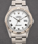 Datejust 36mm in Steel with Turn-O-Graph Bezel on Oyster Bracelet with White Roman Dial