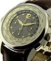 Platinum World Time Chronograph Dark Grey Dial on Strap