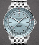 Navitimer 41 Automatic in Steel on Steel Bracelet with Light Blue Dial