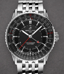 Navitimer GMT 41 Automatic in Steel on Steel Bracelet with Black Dial