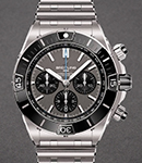 Super Chronomat B01 44mm in Titanium with Black Bezel on Titanium Bracelet with Grey Dial - Black SubDials