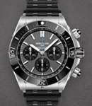 Super Chronomat B01 44mm in Titanium with Black Bezel on Black Rubber Strap with Grey Dial - Black SubDials