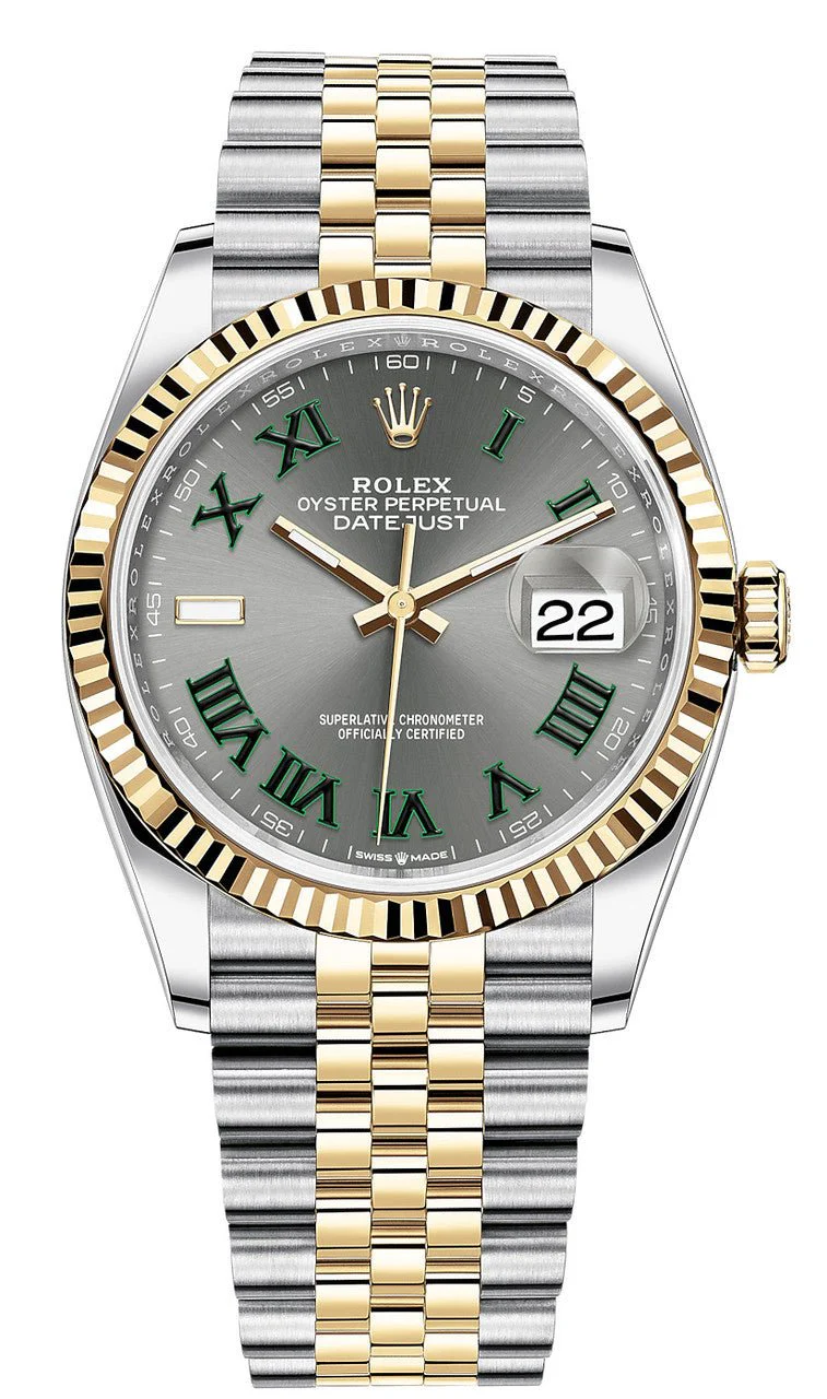 Rolex Unworn Datejust 36mm in Steel with Yellow Gold Fluted Bezel