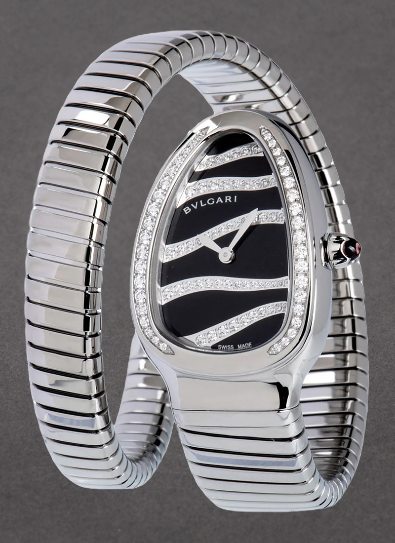 Bvlgari Serpenti 35mm in Steel with Diamond Bezel