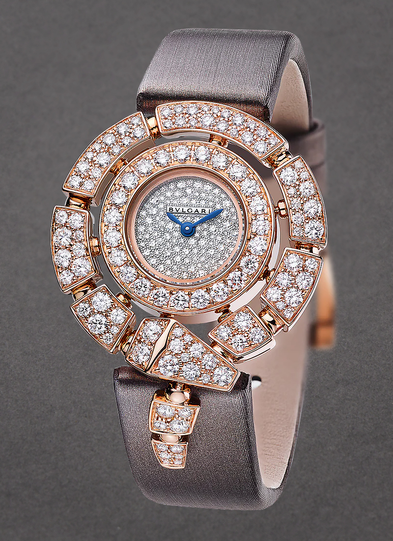 Bvlgari Serpenti 30mm Quartz in Rose Gold with Diamond Bezel