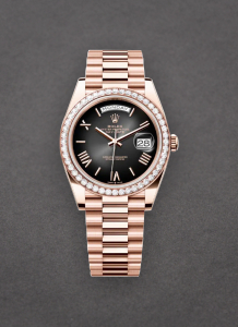 Rolex Unworn 228345rbr-0025 Day Date 40mm President in Rose Gold with Diamond Bezel 228345rbr-0025