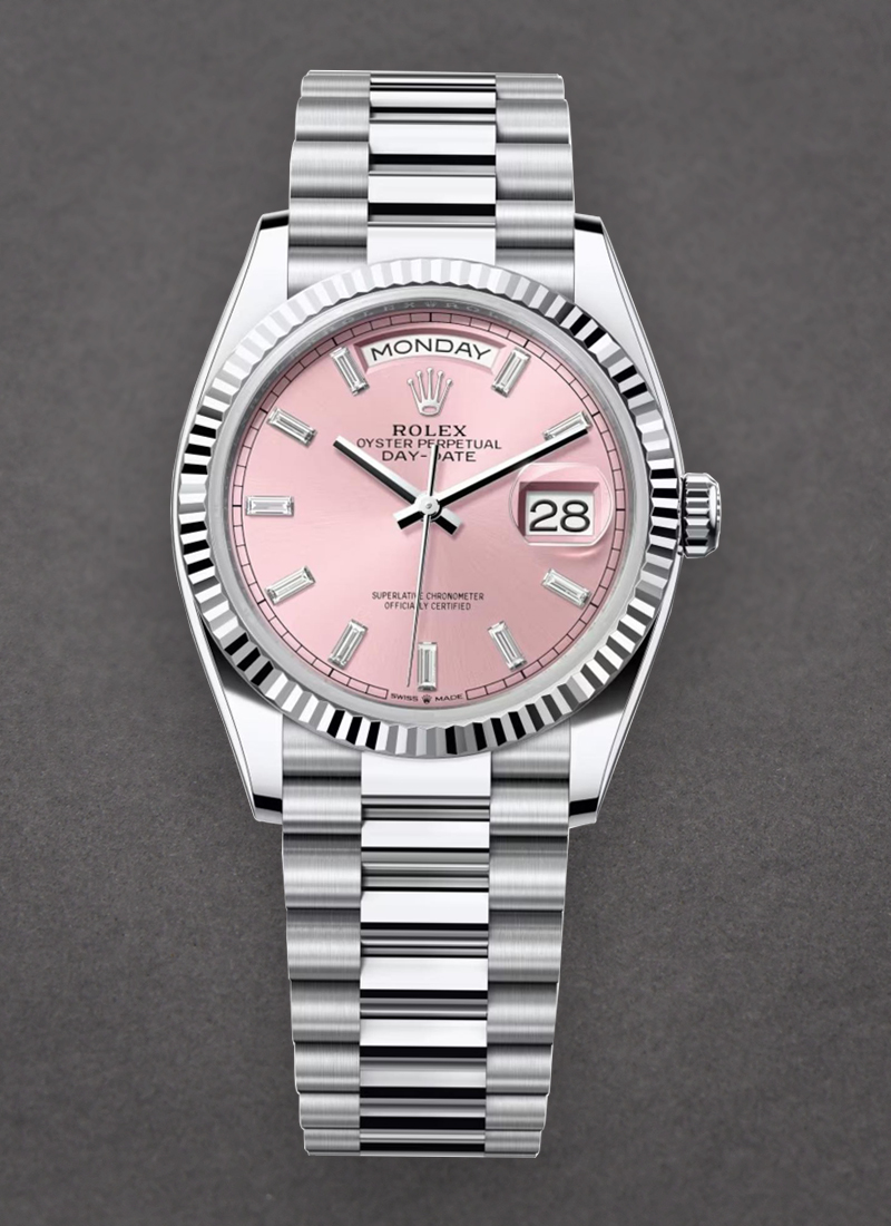 Rolex Unworn Day-Date President in Platinum with Fluted Bezel