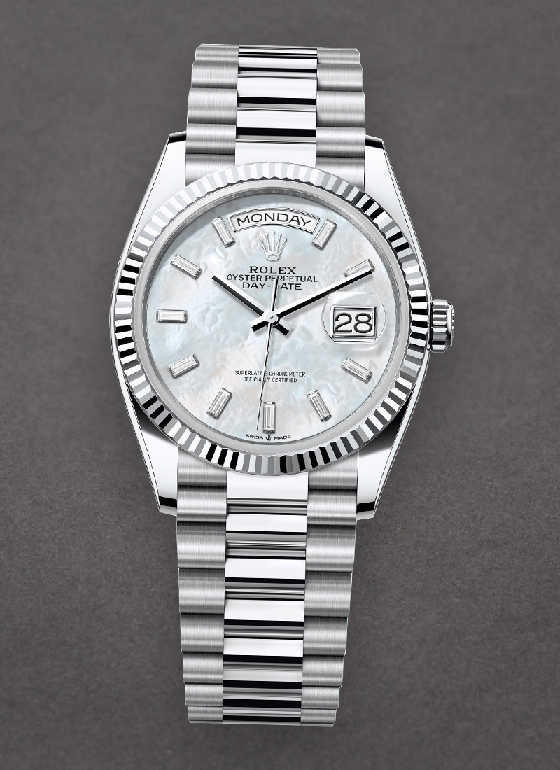 Rolex Unworn Day-Date President in Platinum with Fluted Bezel