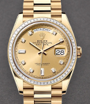 Day-Date 36mm in Yellow Gold with Diamond Bezel on Yellow Gold President Bracelet with Champagne Diamond Dial