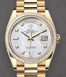 Day-Date 36mm in Yellow Gold with Diamond Bezel on Yellow Gold President Bracelet with MOP Diamond Dial