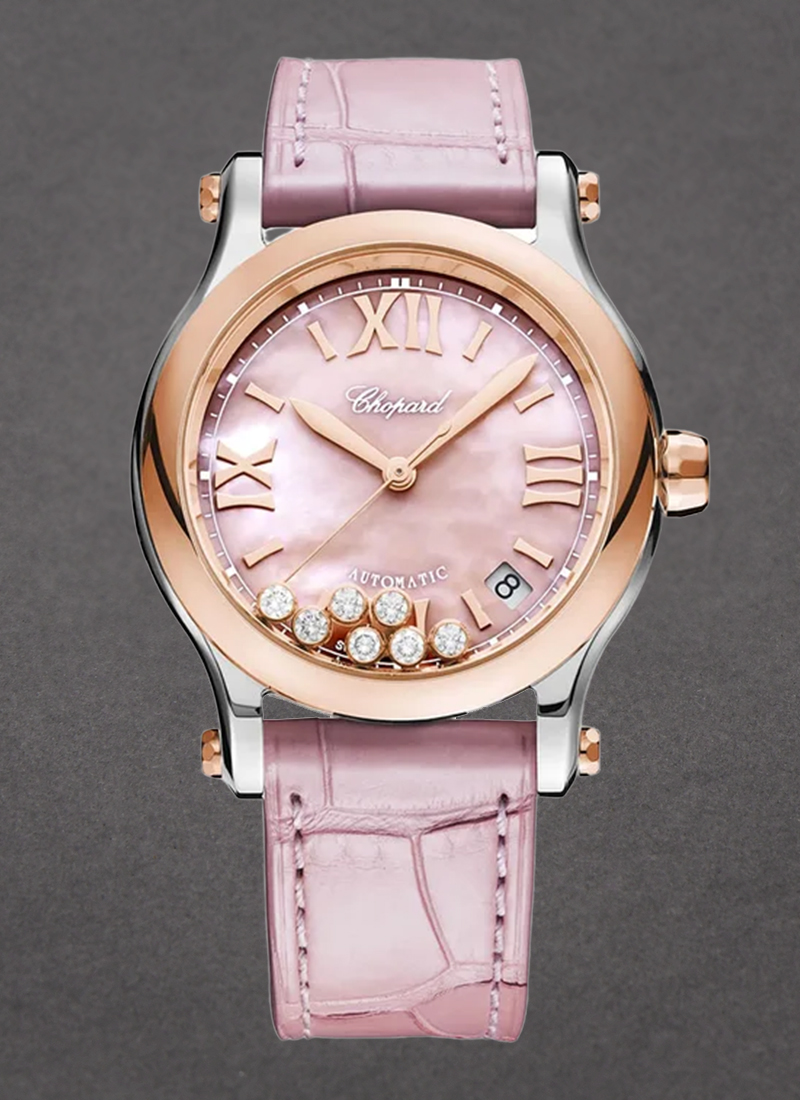 Chopard Happy Sport Round 36mm in Steel with Rose Gold Bezel