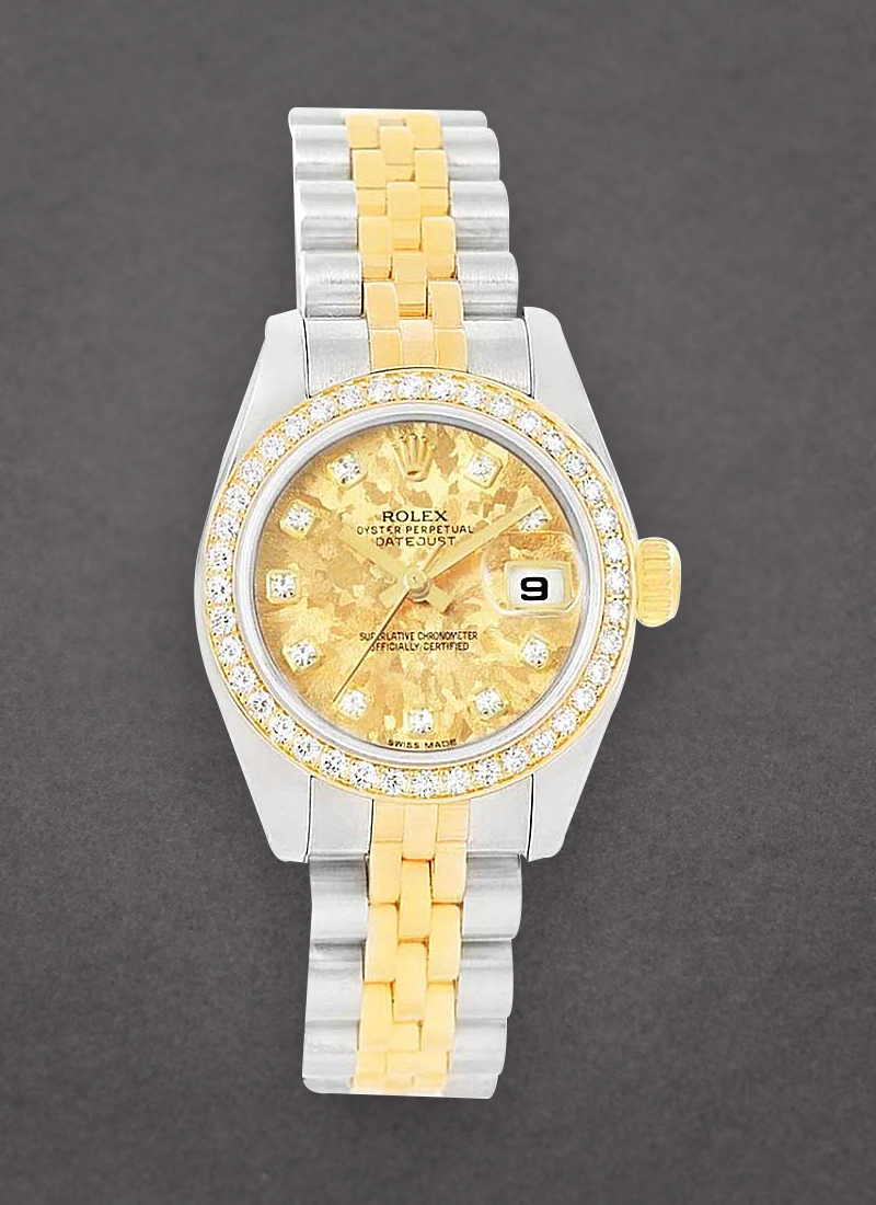 Pre-Owned Rolex Ladies 2-Tone Datejust in Steel with Yellow Gold Diamond Bezel