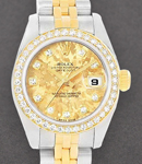 Ladies 2-Tone Datejust in Steel with Yellow Gold Diamond Bezel on Jubilee Bracelet with Yellow Gold Crystal Diamond Dial