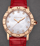 Bvlgari 102750 Automatic in Rose Gold on Red Crocodile Leather Strap with MOP Diamond Dial