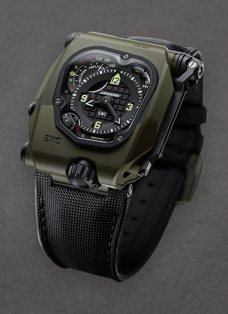 Urwerk EMC2 Time Hunter in Green Ceramic and Titanium - L.E 15