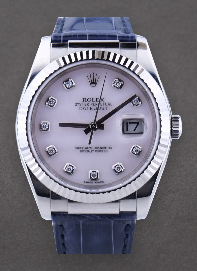 Pre-Owned Rolex Datejust 36mm in White Gold with Fluted Bezel