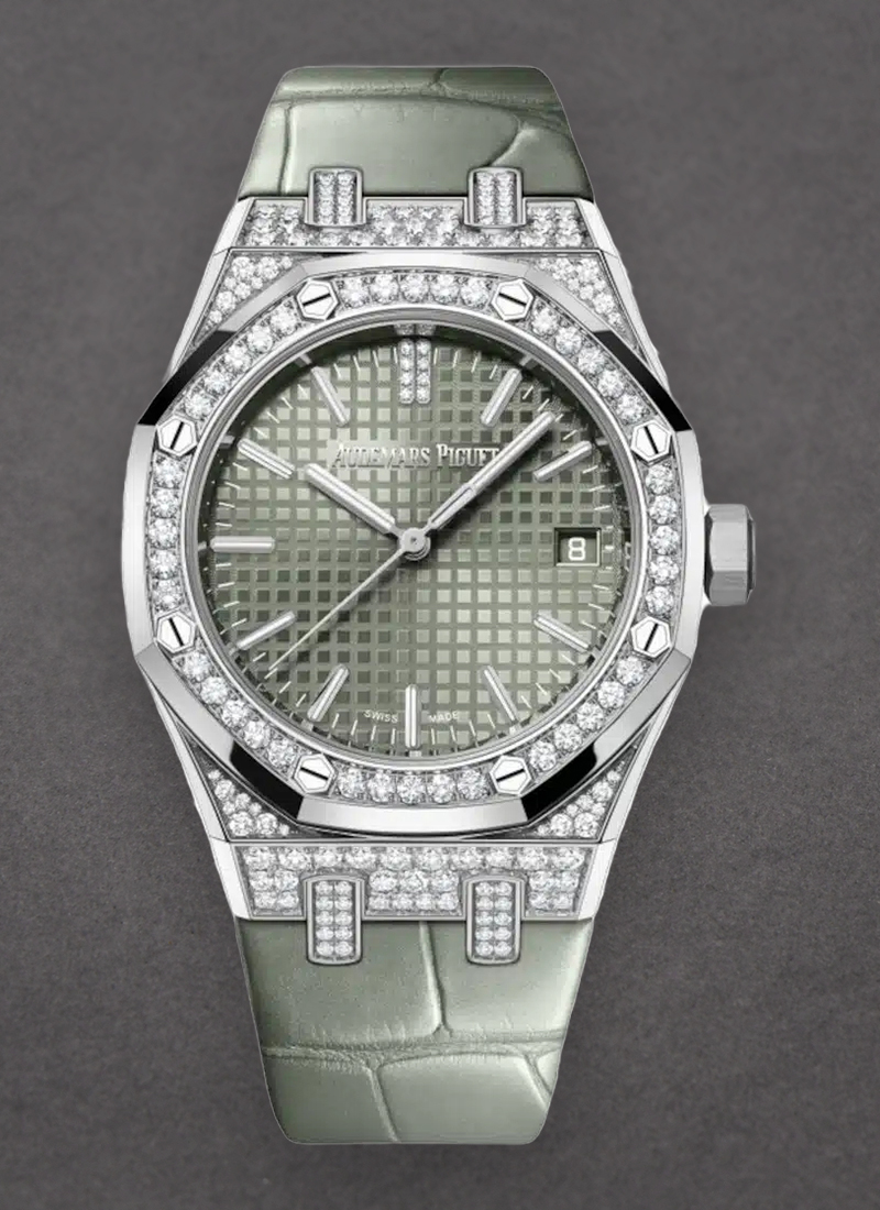 Audemars Piguet Royal Oak Automatic 37mm in White Gold with Pave Diamond Case