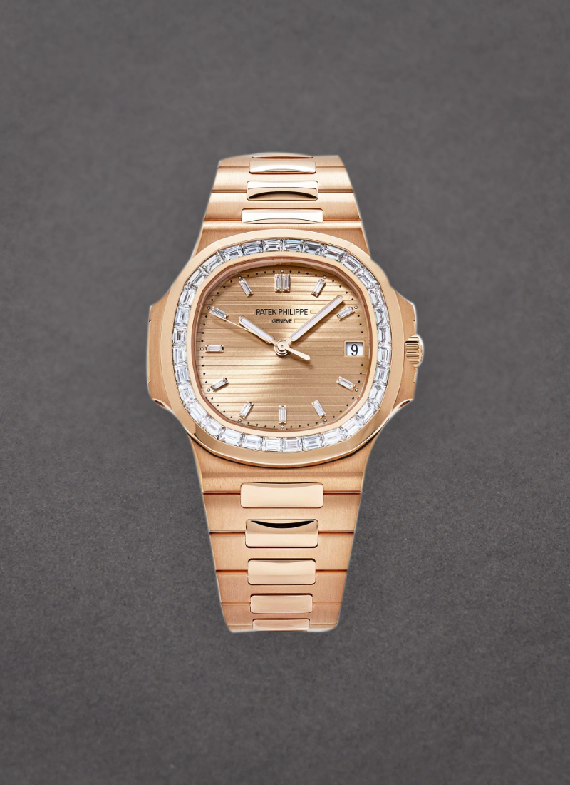 Patek Philippe Nautilus 40mm Automatic in Rose Gold with Diamond Bezel