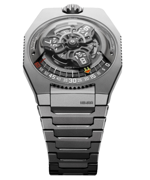 UR-100V Magic T in Titanium on Titanium Bracelet with Skeleton Dial