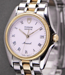 Monarch 35mm Quartz in Gold & Steel on Gold & Steel Braclet with White Arabic Dial