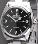 Explorer 34mm in Steel with Smooth Bezel On Steel Oyster Bracelet with Black Dial