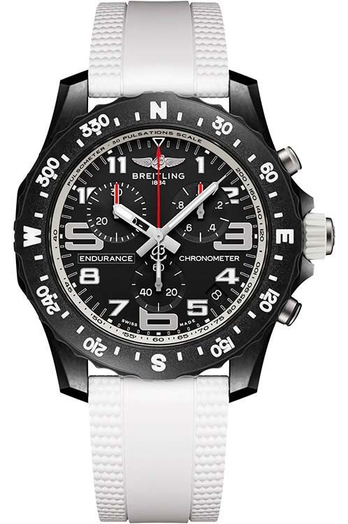 Endurance Pro in Breitlight on White Rubber Strap with Black Dial