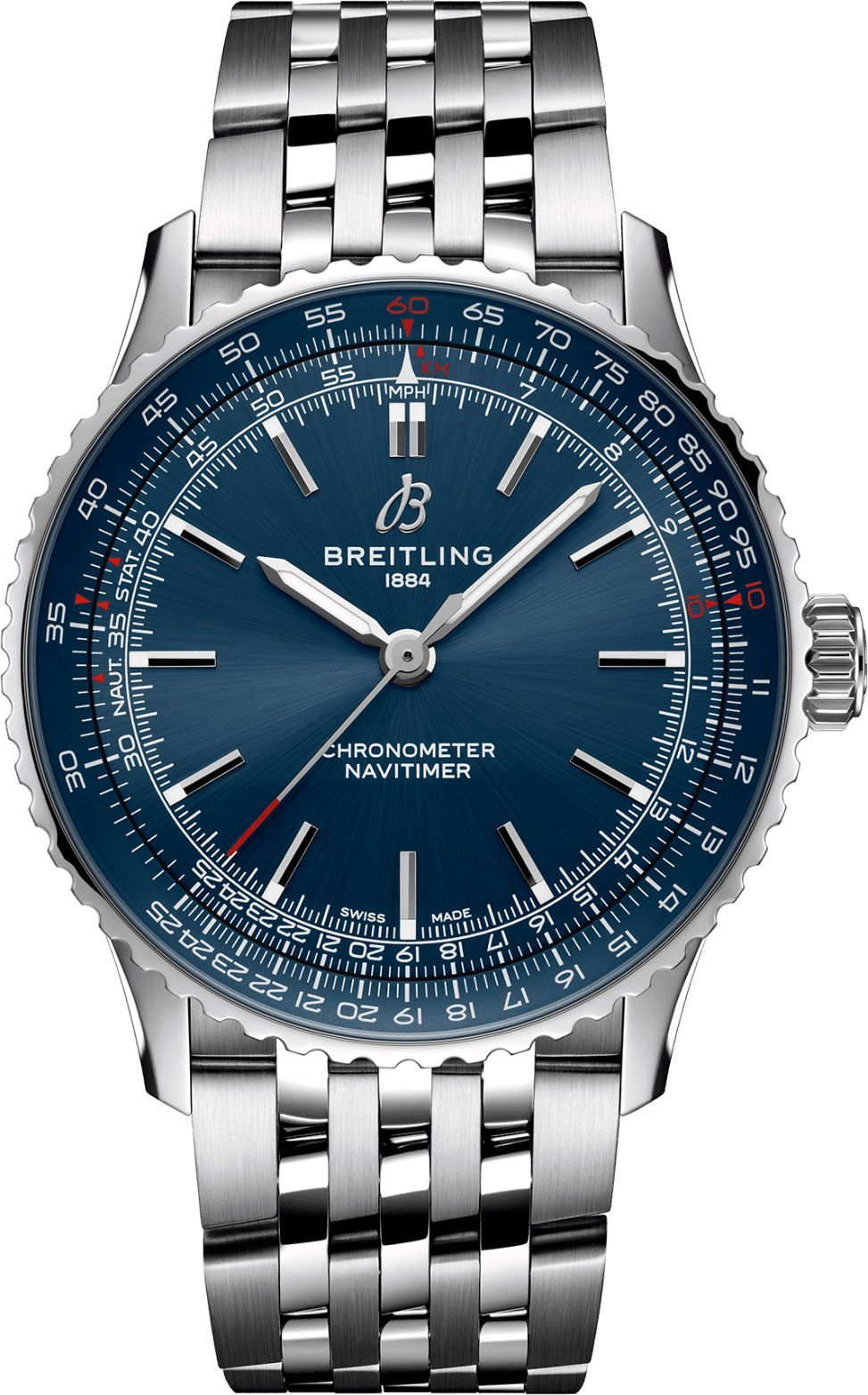 Navitimer 41 Automatic in Steel on Steel Bracelet with Blue Dial