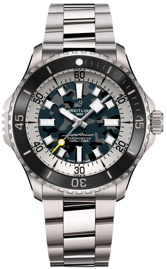 SuperOcean Automatic 46mm Super Diver in Titanium with Black Bezel on Titanium Bracelet with Camouflage Dial
