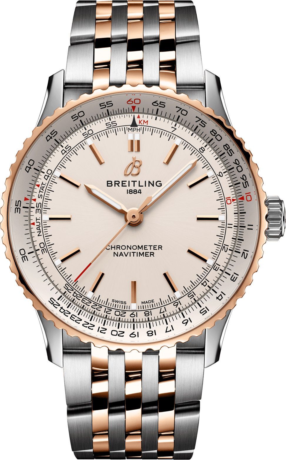 Breitling Navitimer Automatic 41 in Steel with Rose Gold Bezel