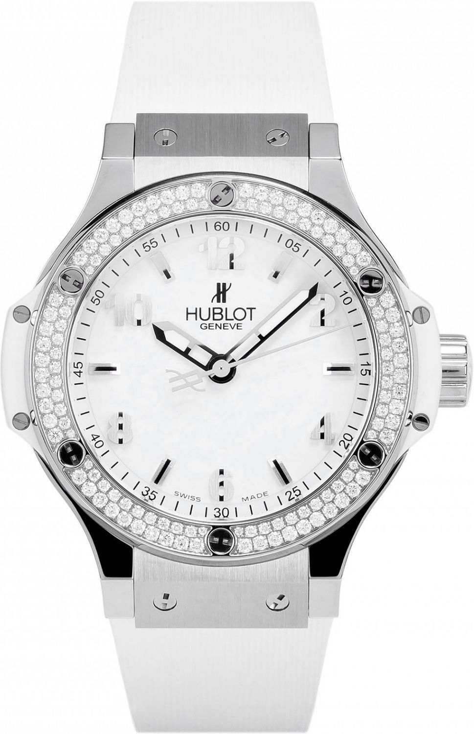 Hublot Big Bang 38mm in Steel with 2 Rows Diamond Bezel