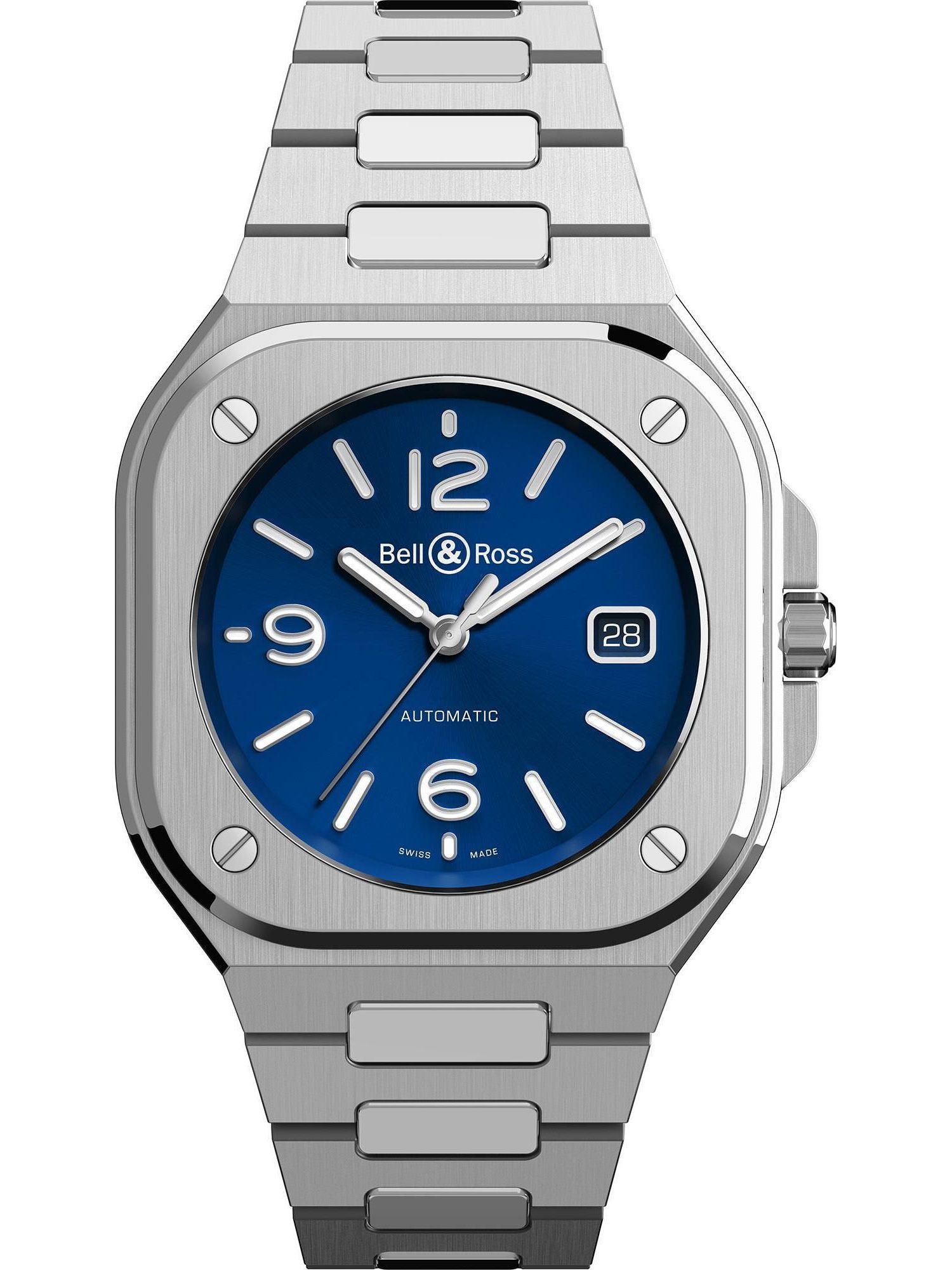 BR-05 40mm Automatic in Steel on Steel Bracelet with Blue Dial